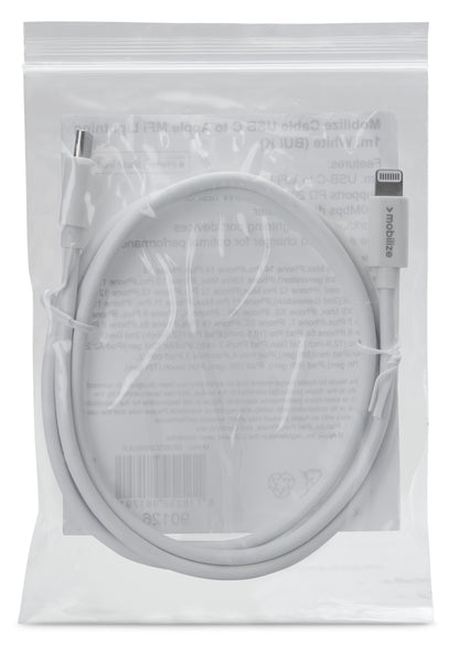 Mob Oem Cable Usb-C To Apple Lightning (Non Mfi) 1M. White (Bulk)
