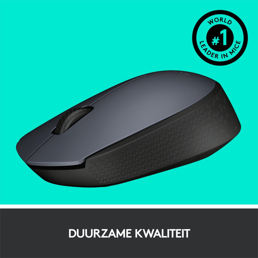 Logitech M170 | Draadloze Muis | Links- en Rechtshandig | RF | 1000 DPI | Grijs