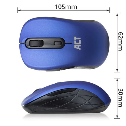 ACT AC5140 | Draadloze Muis | Links- en Rechtshandig | RF | 1600 DPI | Blauw/Zwart - Essentify