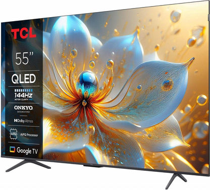 TCL 55T8C | 55" 4K Ultra HD QLED Smart TV | 120Hz | Google TV + Wifi | Dolby Vision & HDR10+ | HDMI 2.1 (2025)