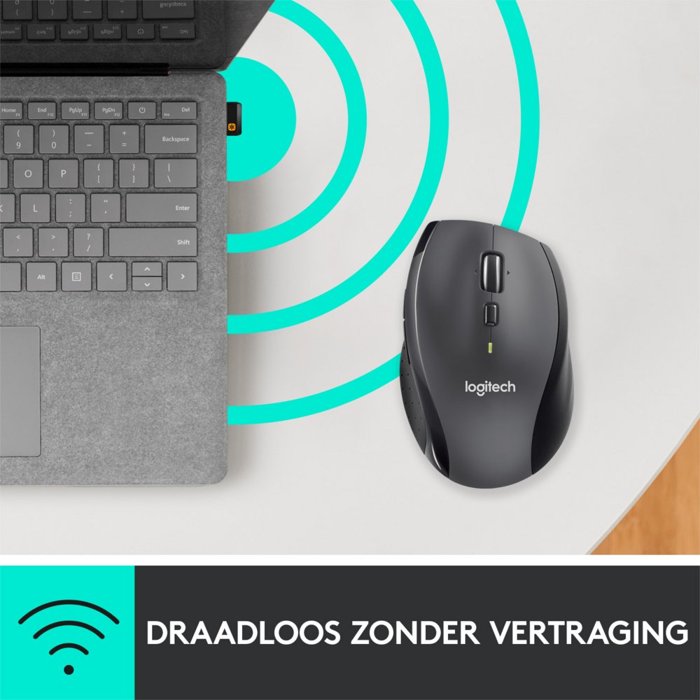 Logitech Marathon M705 | Draadloze Muis | Rechtshandig | RF | 1000 DPI | Zwart