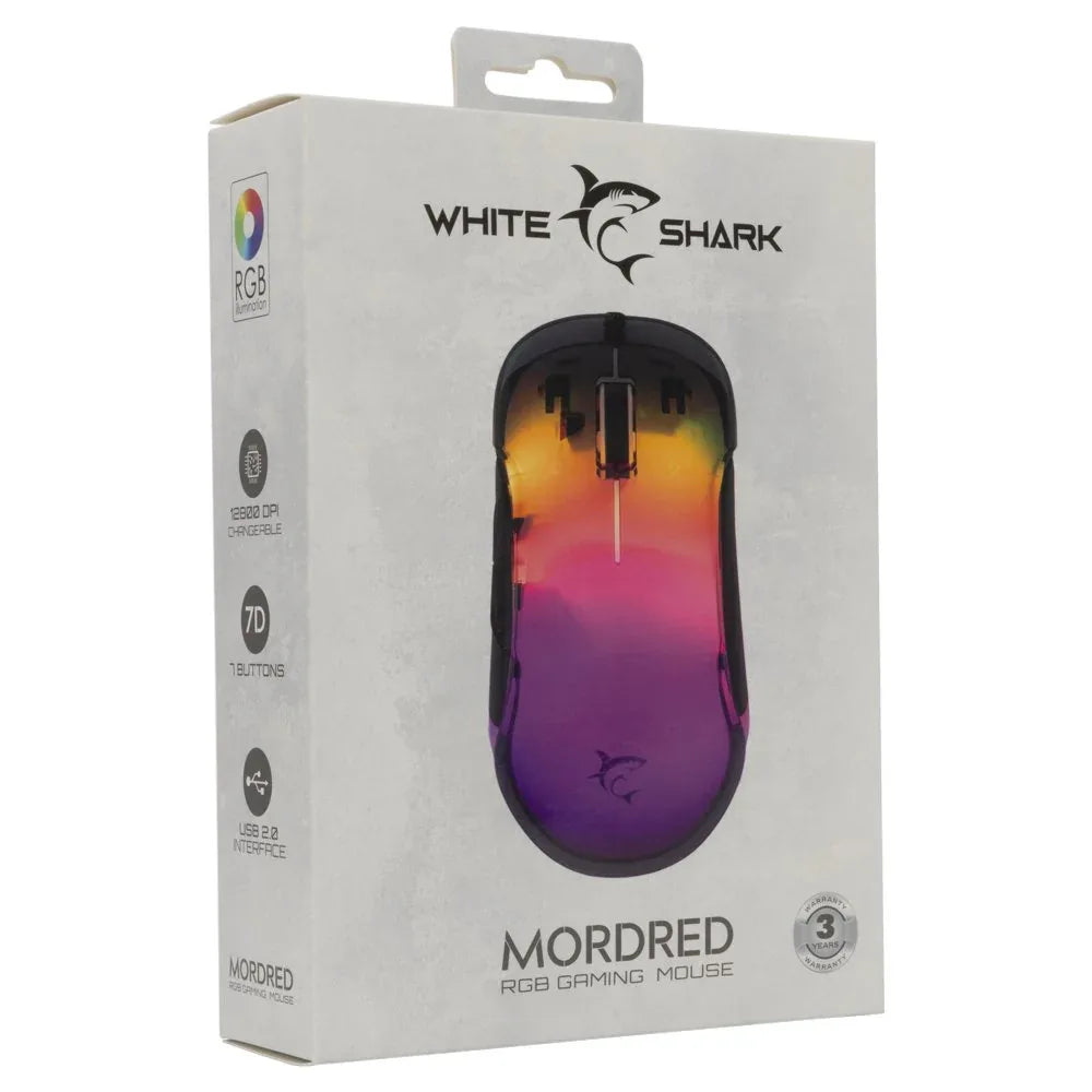 White Shark Mordred-B | Gaming Muis | 825 Chipset | RGB Verlichting | 12.800 DPI - Essentify