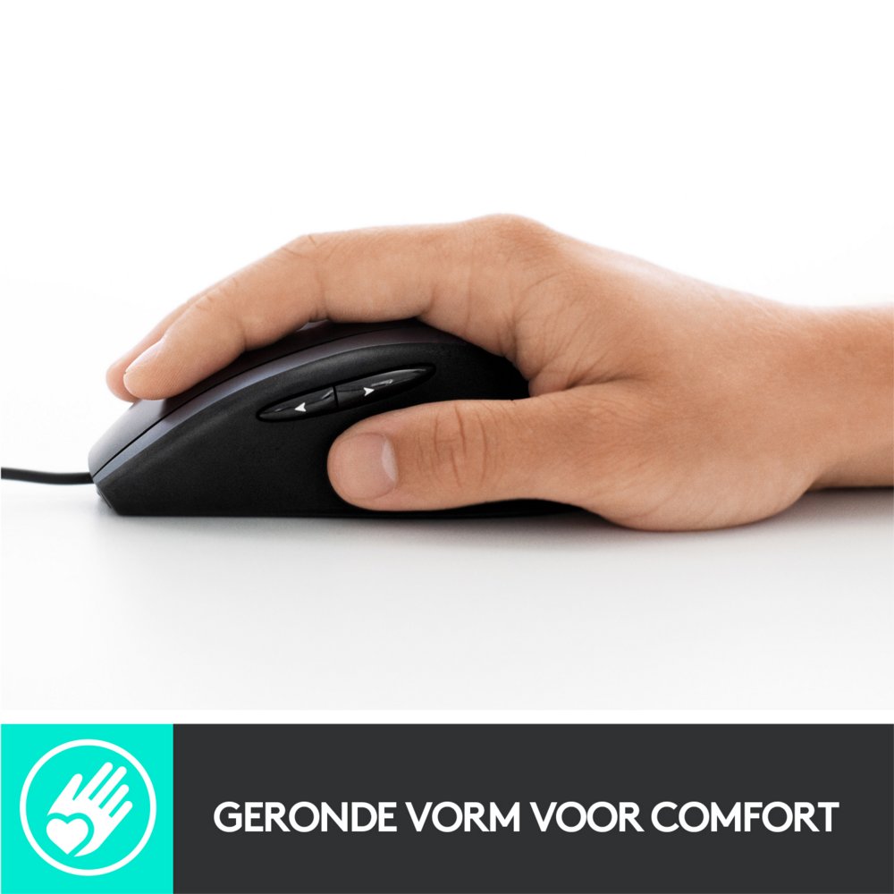 Logitech M500s Advanced | Bekabelde Muis | Rechtshandig | USB-A | 4000 DPI | Zwart/Zilver