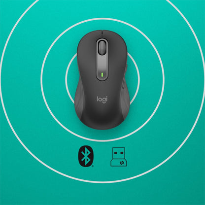 Logitech Signature M650 | Draadloze Muis | Linkshandig | RF + Bluetooth | 2000 DPI | Grafiet