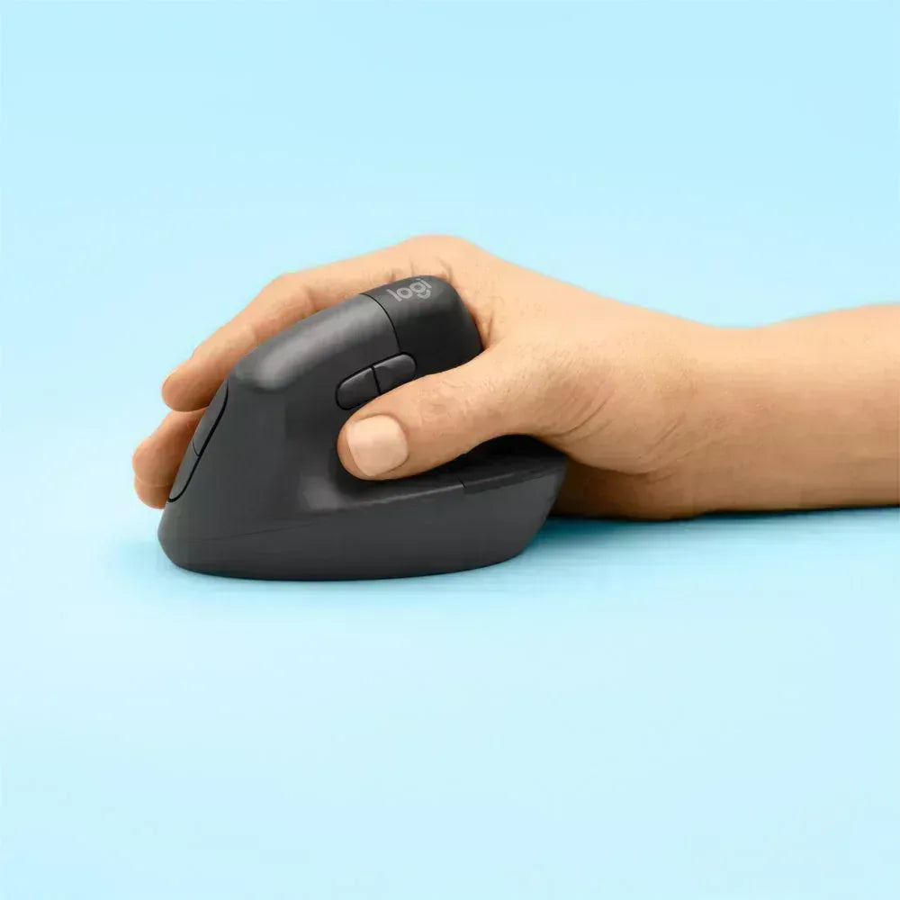 Logitech Lift | Ergonomische Draadloze Muis | Rechtshandig | RF + Bluetooth | 4000 DPI | Grafiet - Essentify