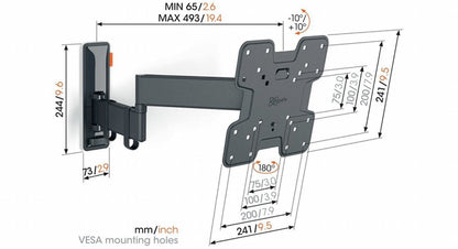 Vogel's Comfort TVM3245 | Draai- en kantelbare TV-beugel | 19-43" | max 15kg | VESA 400x400