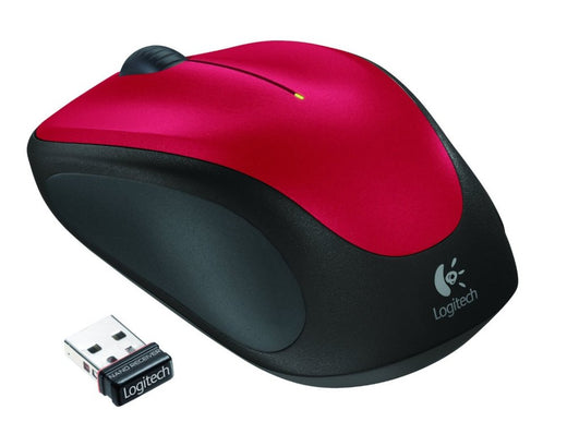 Logitech M235 | Draadloze Muis | Links- en Rechtshandig | RF | 1000 DPI | Rood/Zwart