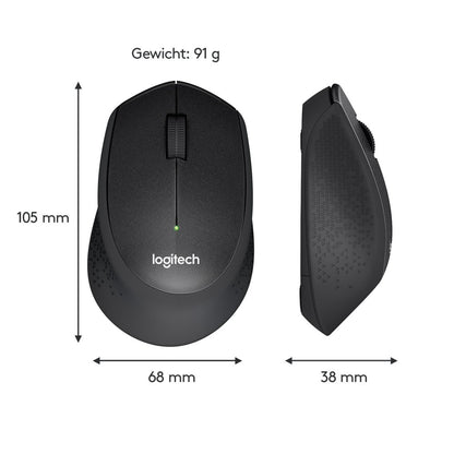 Logitech M330 Silent | Draadloze Muis | Rechtshandig | RF | 1000 DPI | Zwart