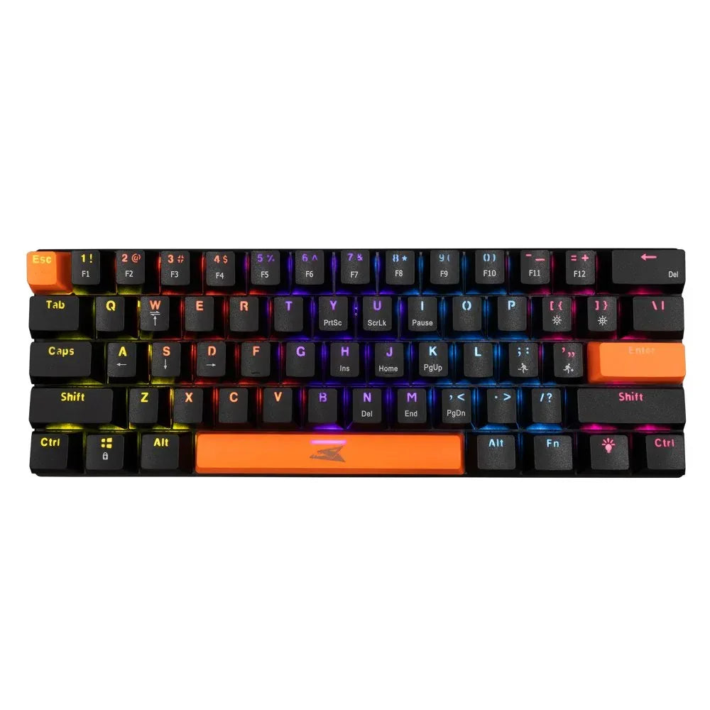 Baracuda DOLPHIN RGB 60% | Bedraad Gaming Toetsenbord | Blue Switches | Anti-Ghosting | QWERTY | Zwart - Essentify