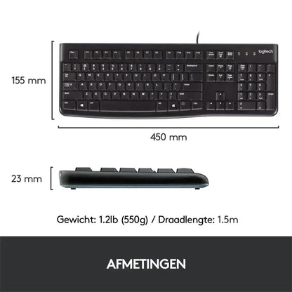 Logitech K120 | Zakelijk Bedraad Toetsenbord | QWERTY - Essentify