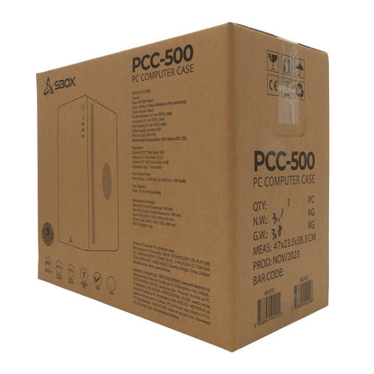 SBOX PCC-500W | Micro Tower Case | Wit | Geen PSU