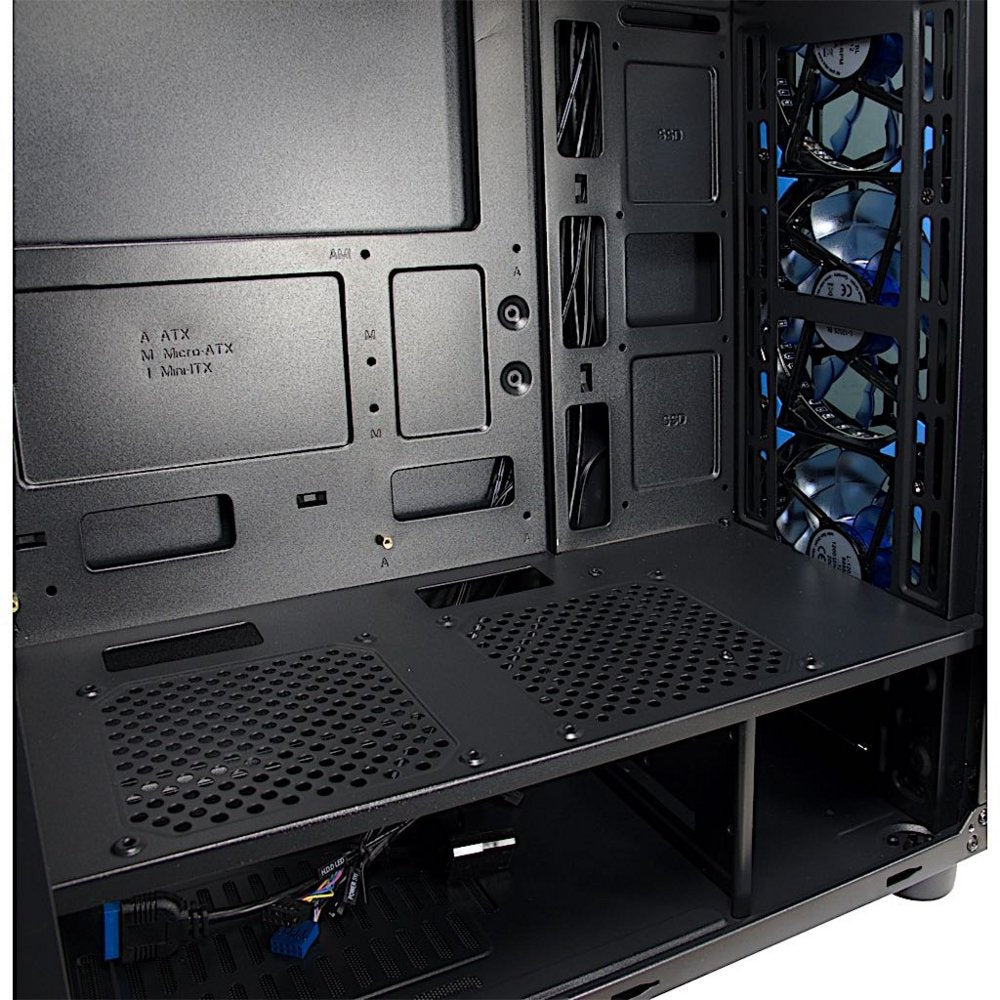 Inter-Tech CXC2 Blue Light | Midi Tower Case | Zwart