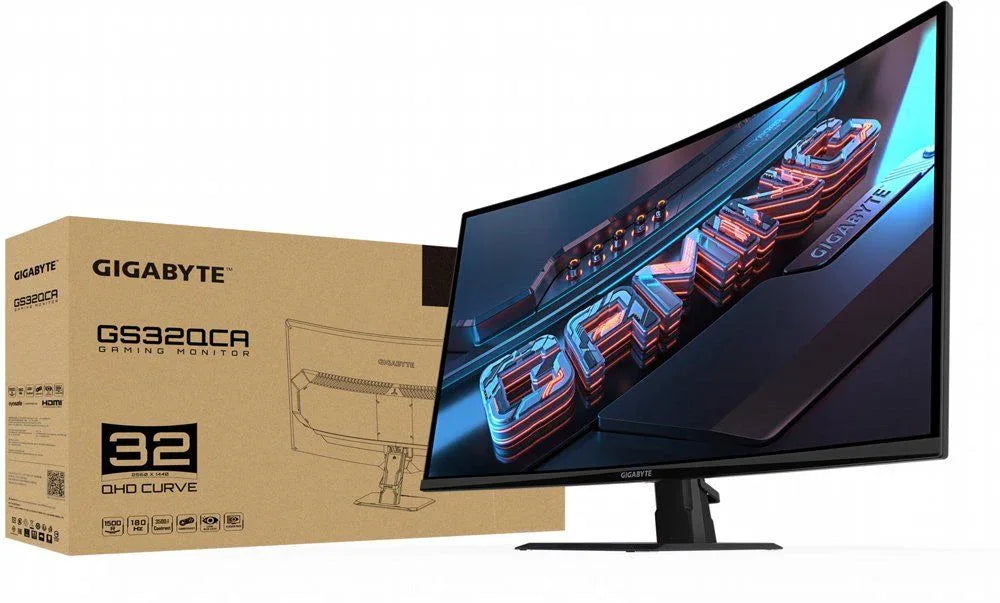 Gigabyte GS32QCA | 31,5" | Quad HD | 180 Hz | 1 ms | 2x HDMI | DisplayPort | Gaming Monitor - Essentify