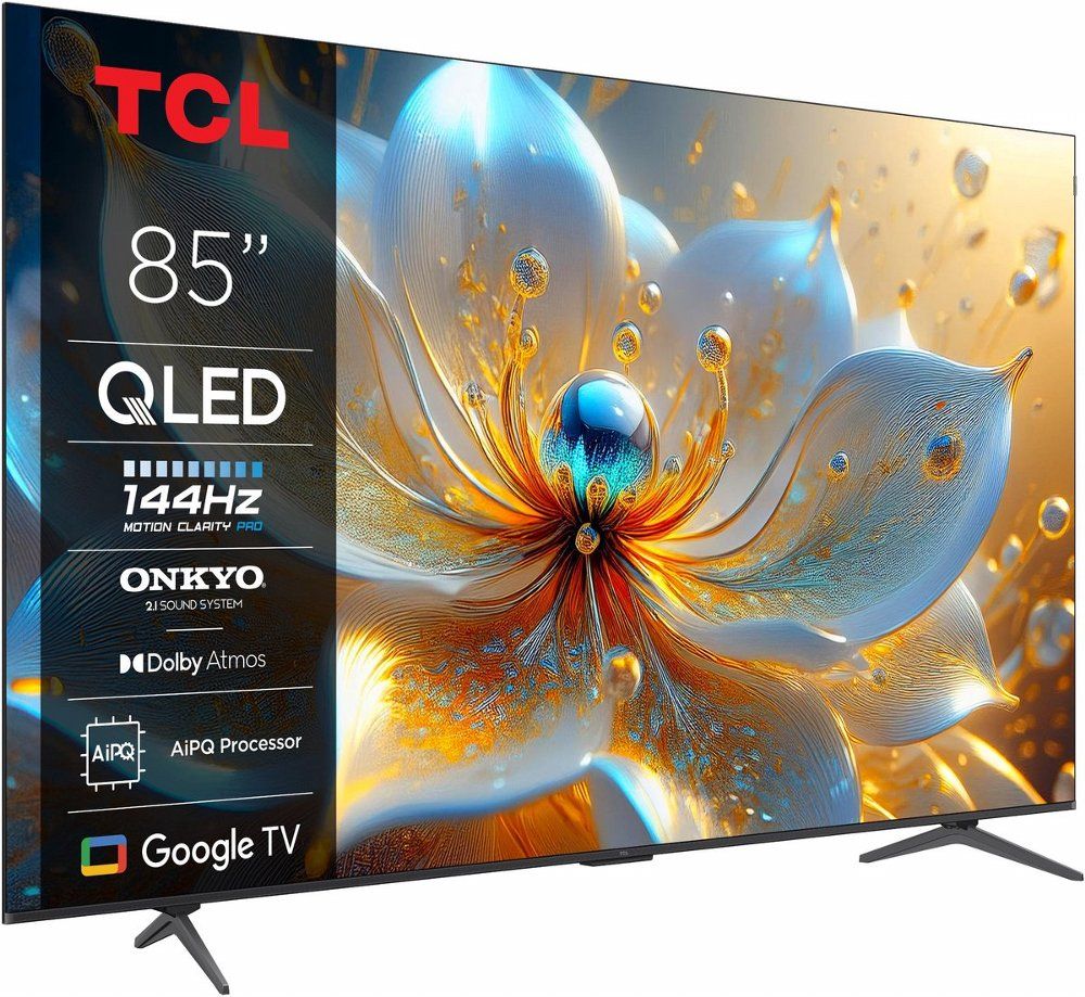 TCL 85T8C | 85" 4K Ultra HD QD-MiniLED | 144Hz | Google TV | Dolby Vision | HDMI 2.1 | Smart TV