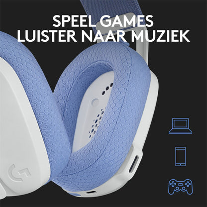 Logitech G G435 | Draadlooze Over-ear Gaming Headset | Bluetooth & USB-A Receiver | Wit/Lilac