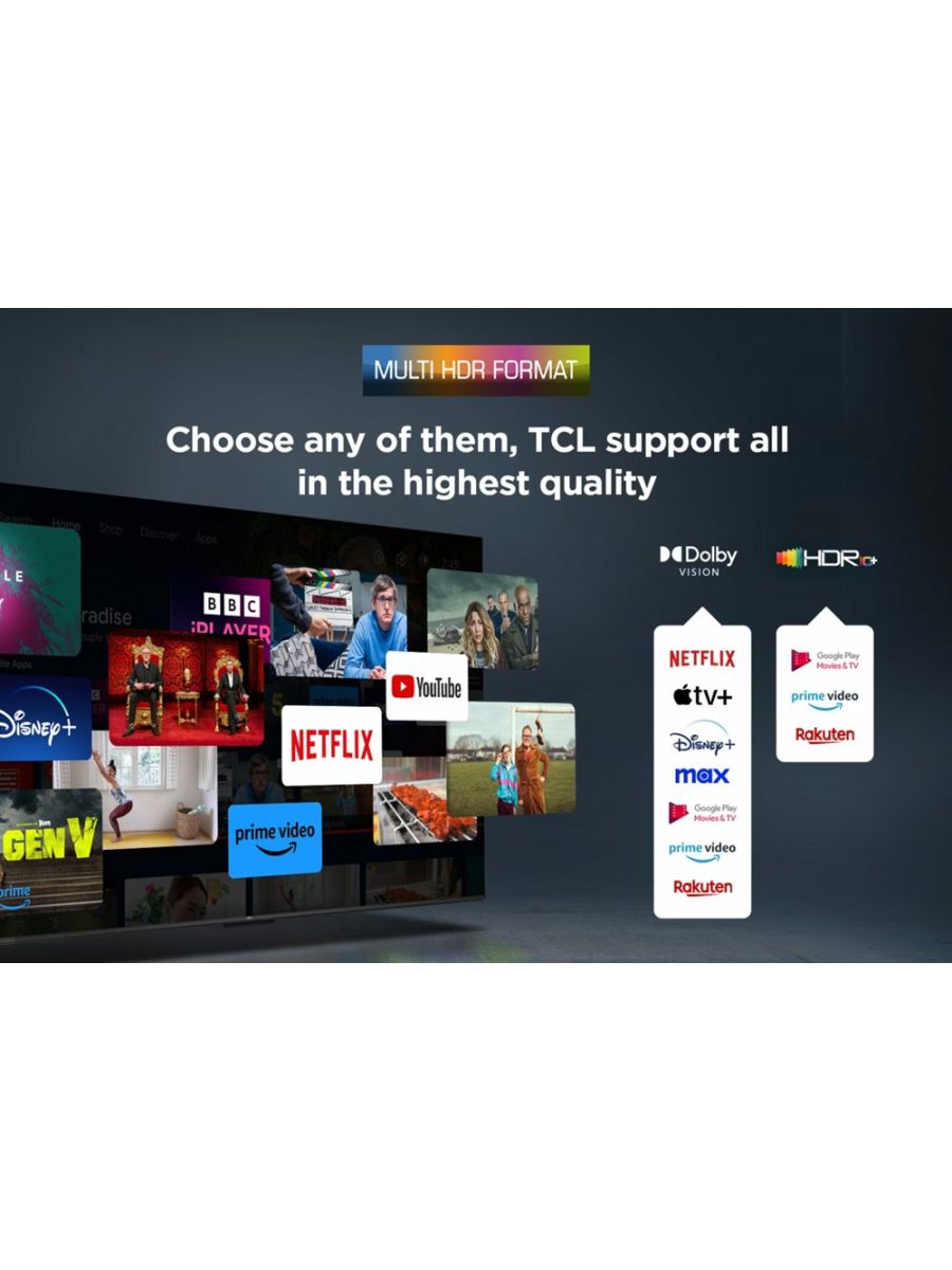 TCL 43V6C | 43" 4K Ultra HD DLED Smart TV | Google TV | Dolby Vision | 60Hz | HDMI 2.1