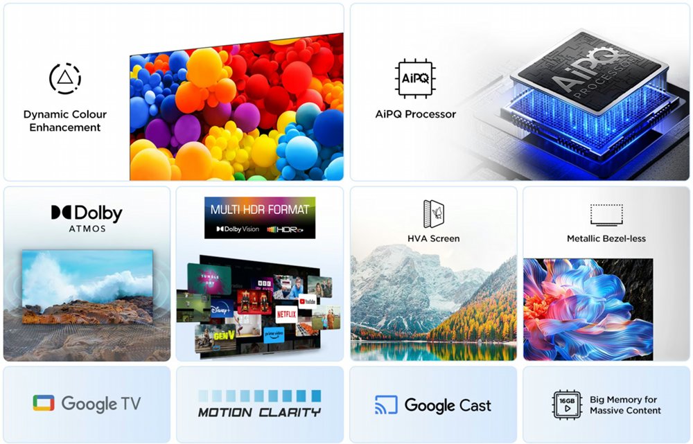 TCL 55V6C | 55" 4K Ultra HD DLED Smart TV | Google TV | Dolby Vision | 60Hz (2025)