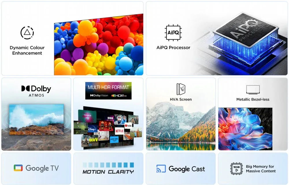 TCL 65V6C | 65" 4K Ultra HD DLED Smart TV | Google TV | Dolby Vision | 60Hz (2025) - Essentify