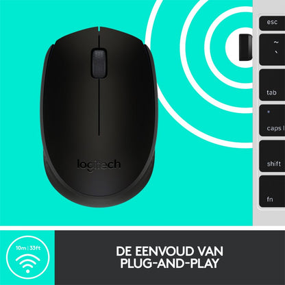 Logitech M171 | Draadloze Muis | Links- en Rechtshandig | RF | 1000 DPI | Zwart