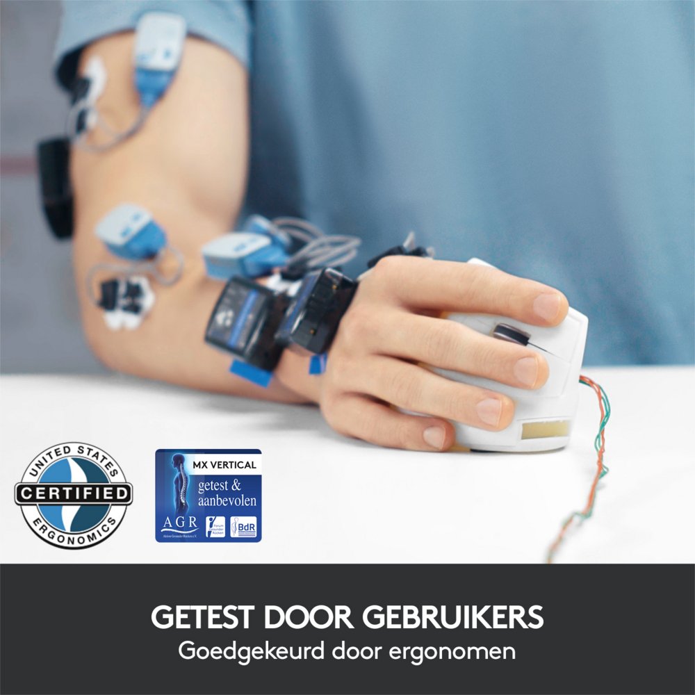 Logitech MX Vertical | Draadloze Ergonomische Muis | Rechtshandig | RF + Bluetooth + USB-C | 4000 DPI suggestie | Grafiet