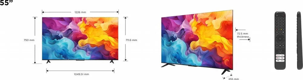 TCL 55P61B 55" | 4K Ultra HD LED Smart TV | Google TV | HDR10 | 60Hz | Wifi & Bluetooth - Essentify
