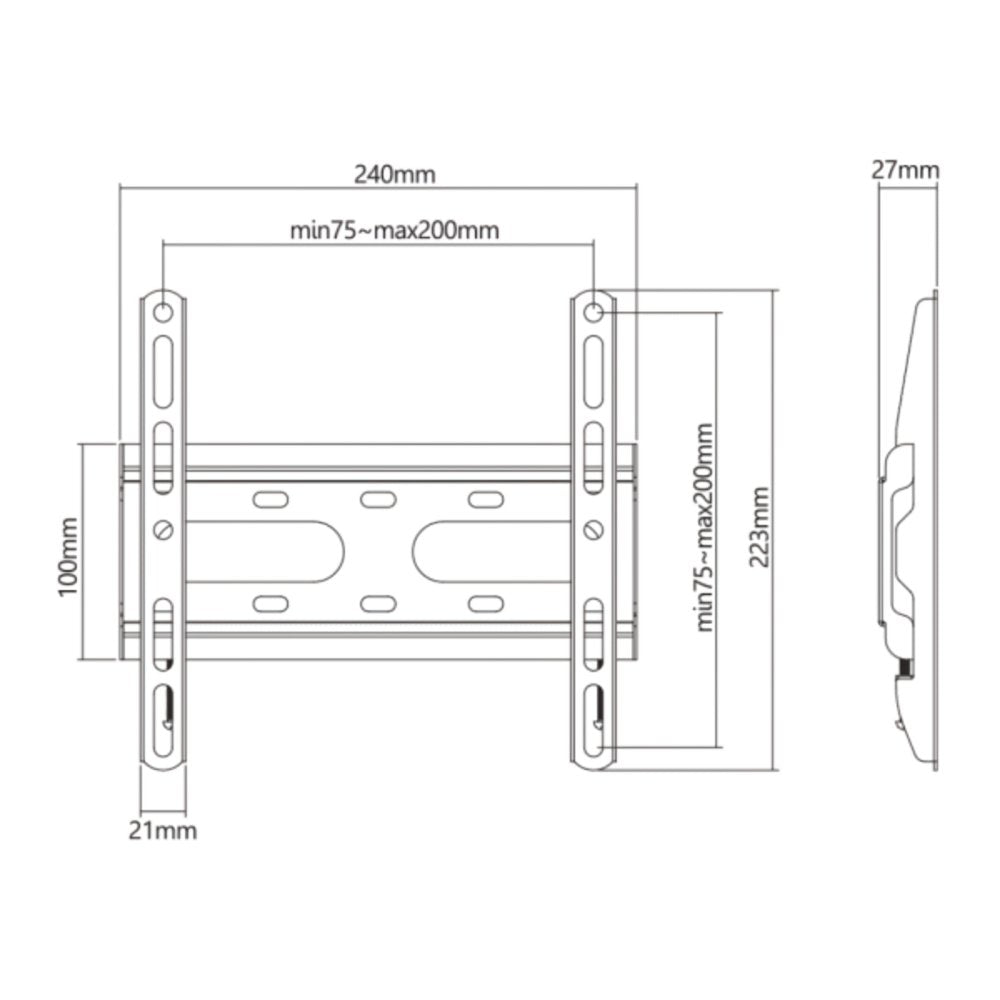 SBOX PLB-2522F-2 | TV-beugel | 23-43" | Max 45kg | VESA 200x200