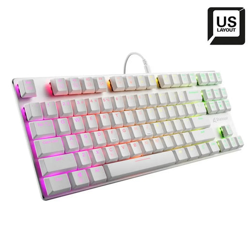 Sharkoon PureWriter TKL RGB Wit | Bedraad Toetsenbord | QWERTY US - Essentify