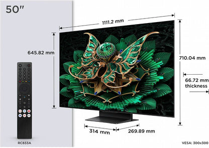 TCL 50Q7C | 50" 4K Ultra HD QD-MiniLED | 120Hz | Google TV | Dolby Vision | HDMI 2.1 | Smart TV