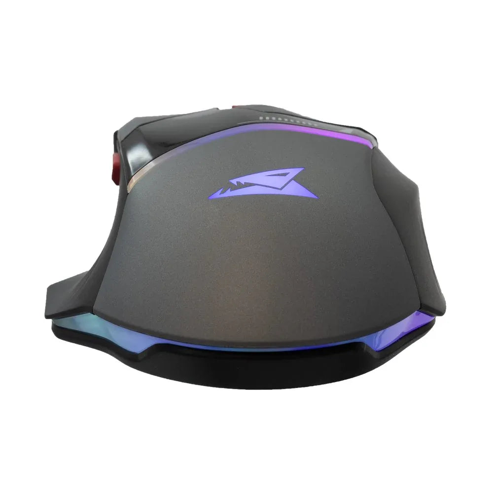 Baracuda MANTA RGB | Bekabelde Gaming Muis | Rechtshandig | USB-A | 12800 DPI | Grijs - Essentify