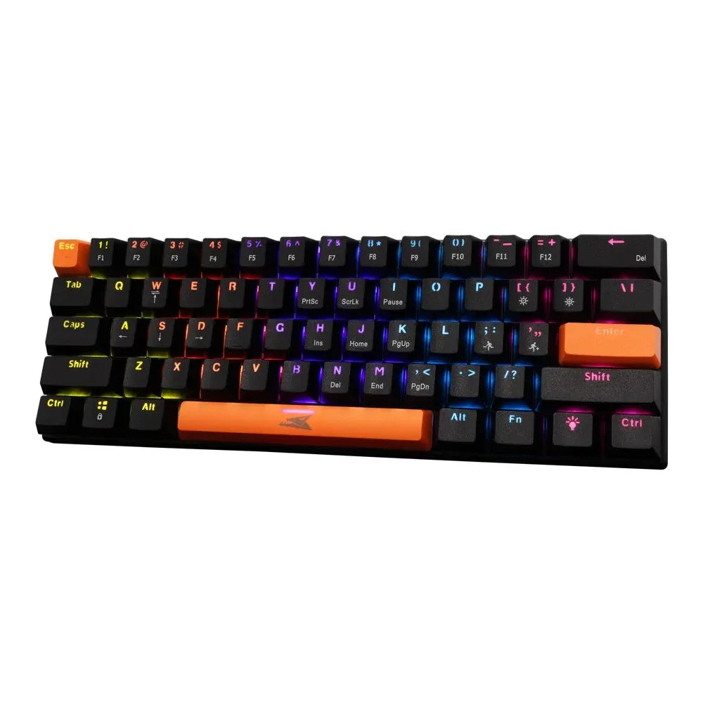 Baracuda DOLPHIN RGB 60% | Bedraad Gaming Toetsenbord | Blue Switches | Anti-Ghosting | QWERTY | Zwart - Essentify