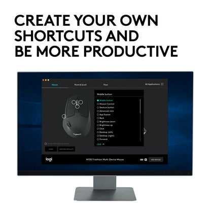 Logitech M720 Triathlon | Draadloze Muis | Rechtshandig | RF + Bluetooth | 1000 DPI | Zwart