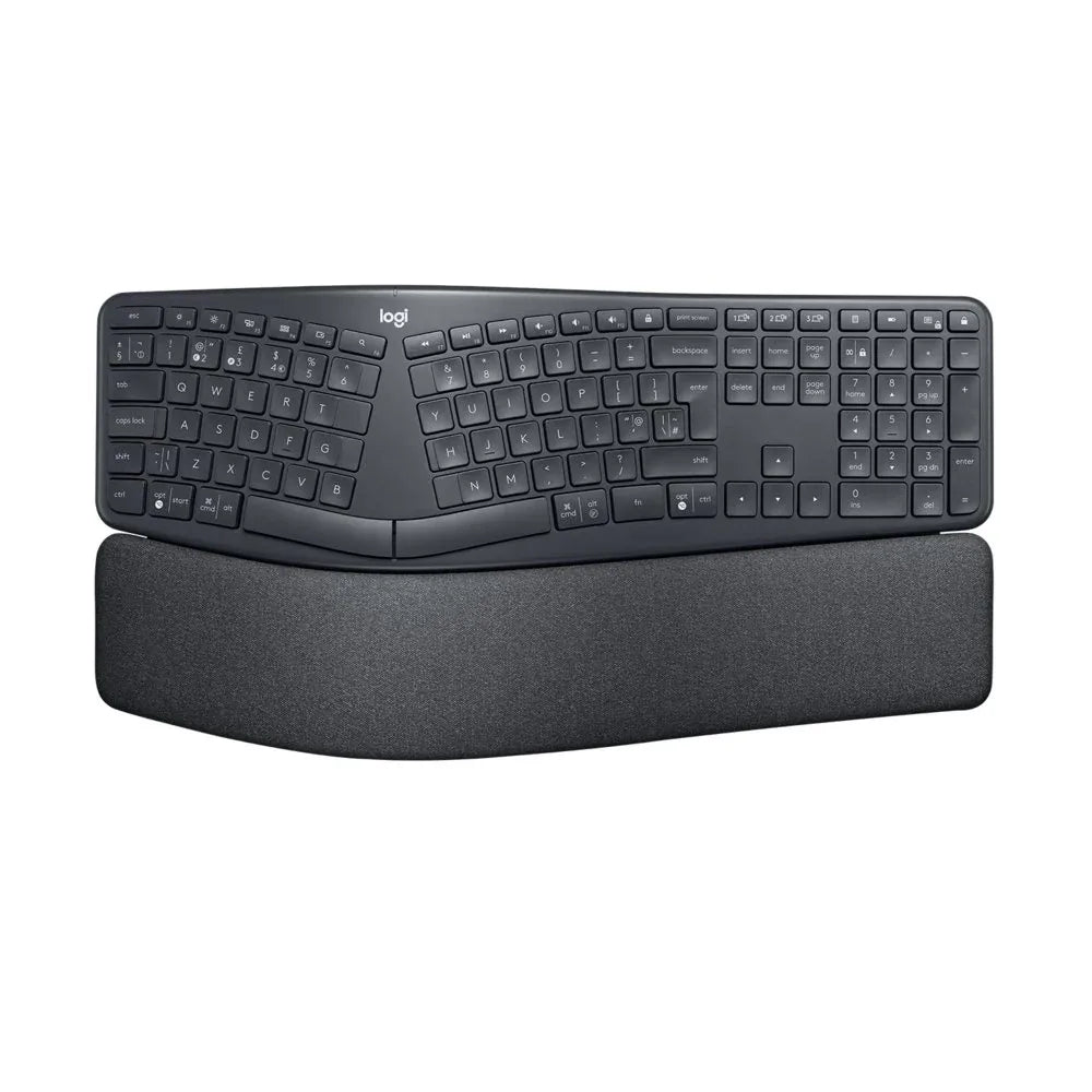 Logitech K860 Ergo | Draadloos Bluetooth Toetsenbord met Receiver | QWERTY - Essentify