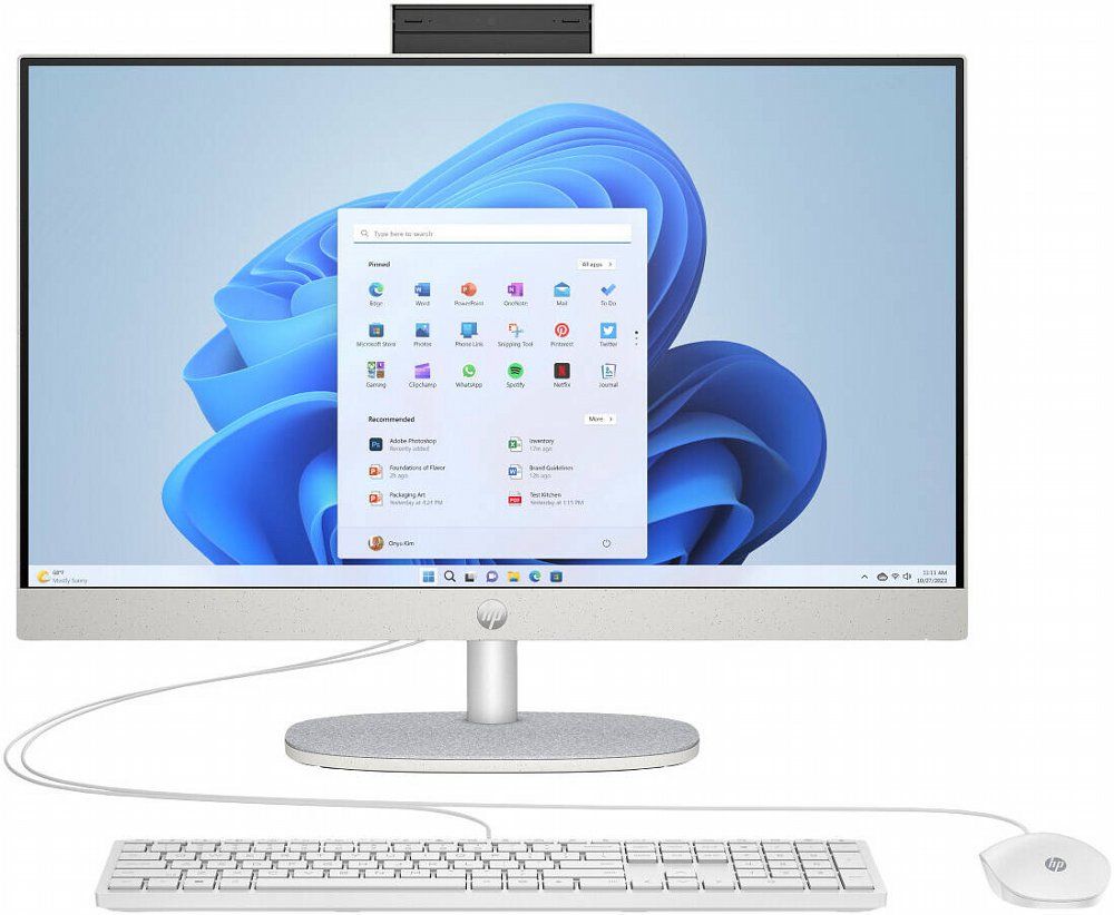 HP All-in-One 24-cr0037ny | 23,8" Full HD IPS | AMD Ryzen 5 7520U | 8GB LPDDR5 | 512GB SSD | Windows 11 Professional | Inclusief Toetsenbord en Muis